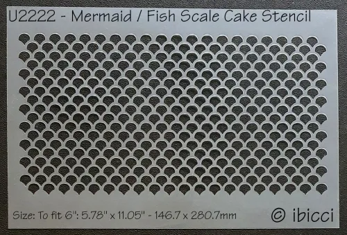 ibicci Mermaid or Fish Scale Cake stencil - to fit 6"